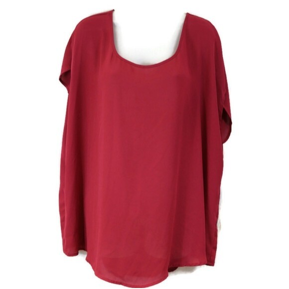 Torrid Plus Size 2 Hot Pink Fuchsia Top - Semi Sheer Cage Back Short Sleeve - Picture 1 of 10